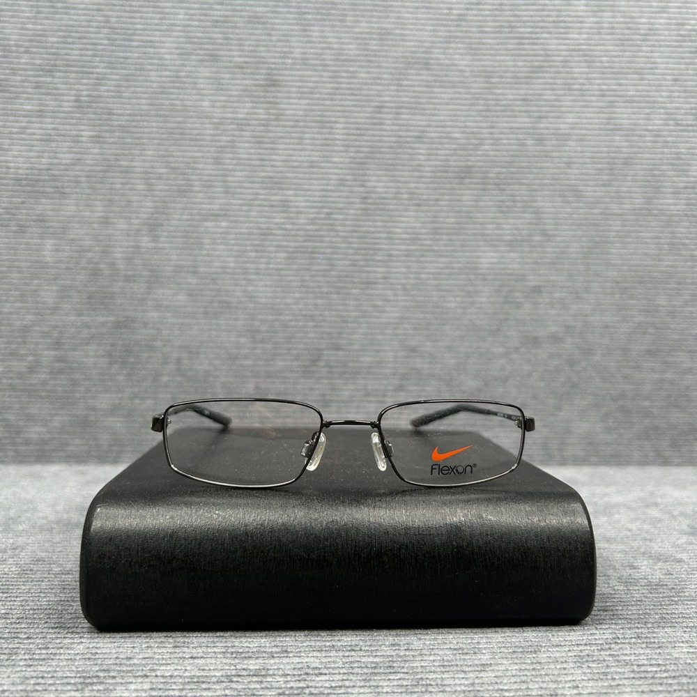 Nike with Flexon 4632 001 Black Metal Rectangular Y2kEyeglasses Frames 47-17-130